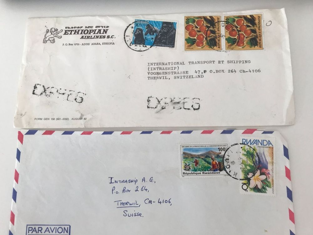 4 Airmail Briefe / 1 Postcard RWANDA 1980 | Kaufen auf Ricardo