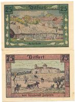 Deutschland Notgeld Ditfurt 25 + 75 Pfennig 1.7.1921