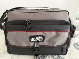 Monza Tasche mit Fächern grau schwarz guter Zustand