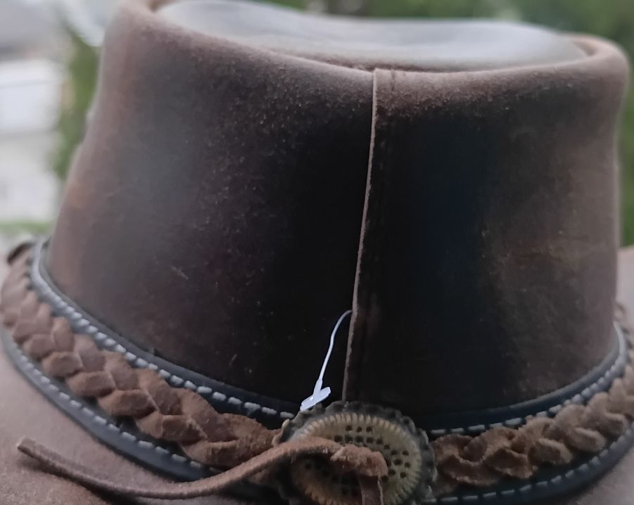 Copricapi, berretti & cappellini: Scippis Cowboy Hat Irving Leather Brown Size S – Nuovo (secondo la descrizione) da Schachen b.Herisau venduto da Biibli 1