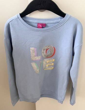 Sweat fille taille 128, motif paillettes "LOVE" -