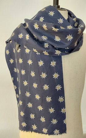 Seidenfoulard dunkelblau Christian Fischbacher Edelweiß