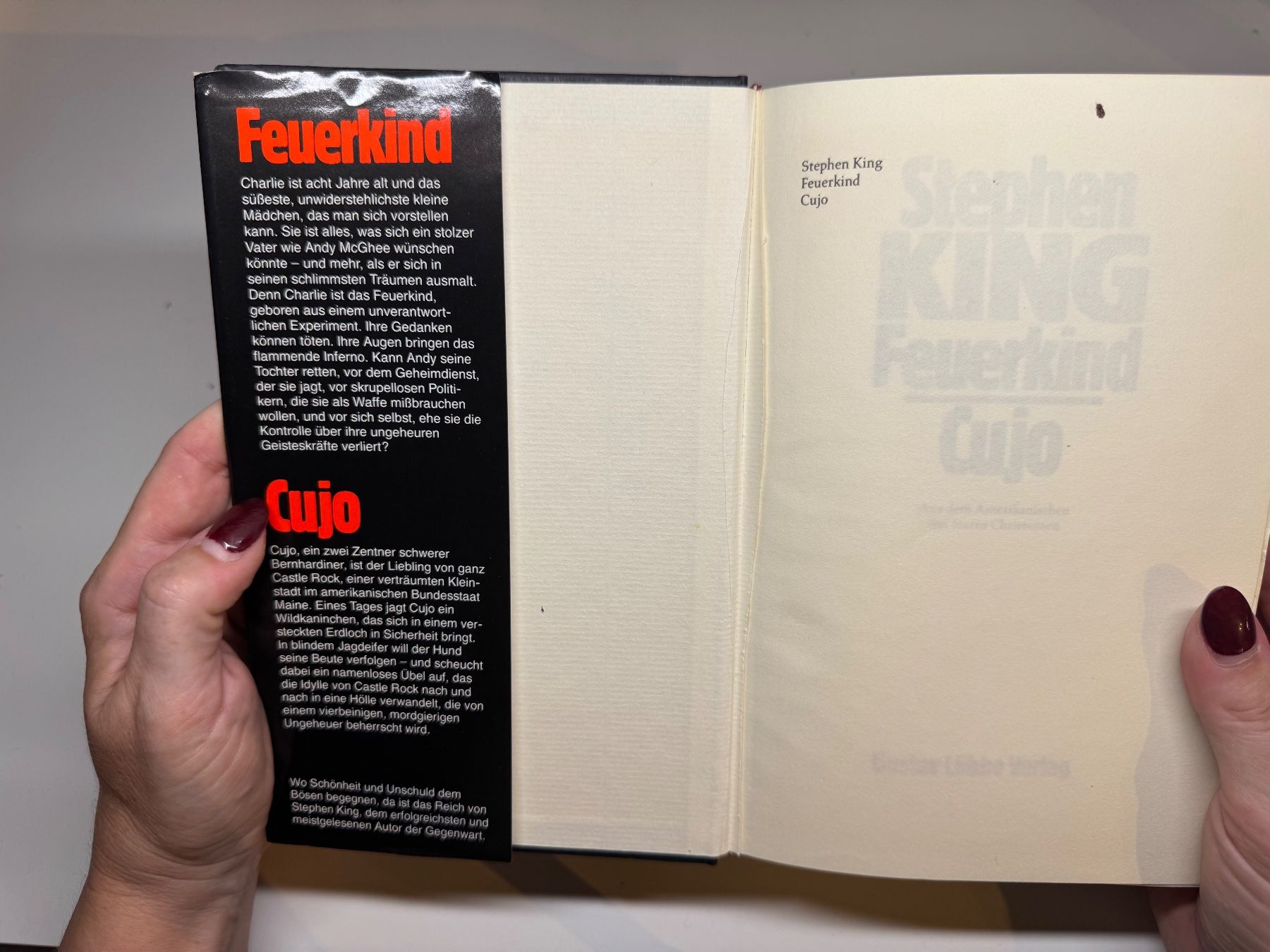 Libri: ROMAN: Stephen King, 2 Klassiker: Feuerkind, Cujo – Usato da Grosswangen venduto da Deutsche_Romane 2