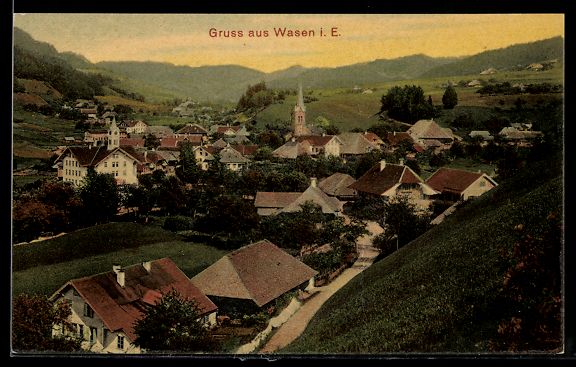 Cartes postales: AK Wasen i. E., Panorama des Ortes – D'occasion à Berlin par bartko-reher
