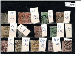 Sitzende Helvetia + type Chiffre Los 14 Marken gest.