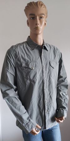 Neues Nudie Jeans Herren Hemd, Gr. XXL, Steel Grey