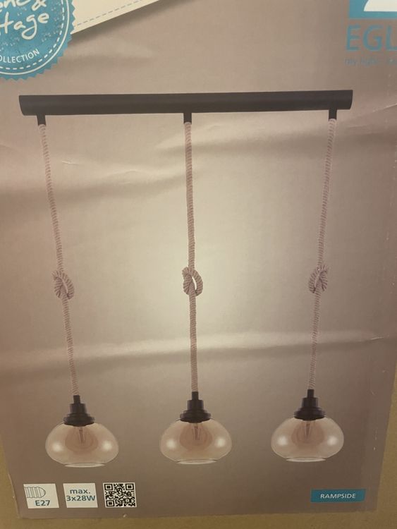 EGLO RAMPSIDE 3er Hängelampe Vintage neu (Neu und originalverpackt) in ...
