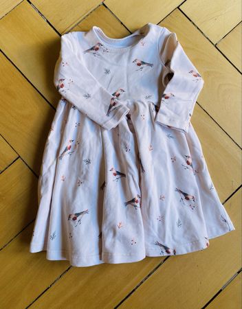 Süsses Kleid mit Vogelprint Grösse 92 guter Zustand