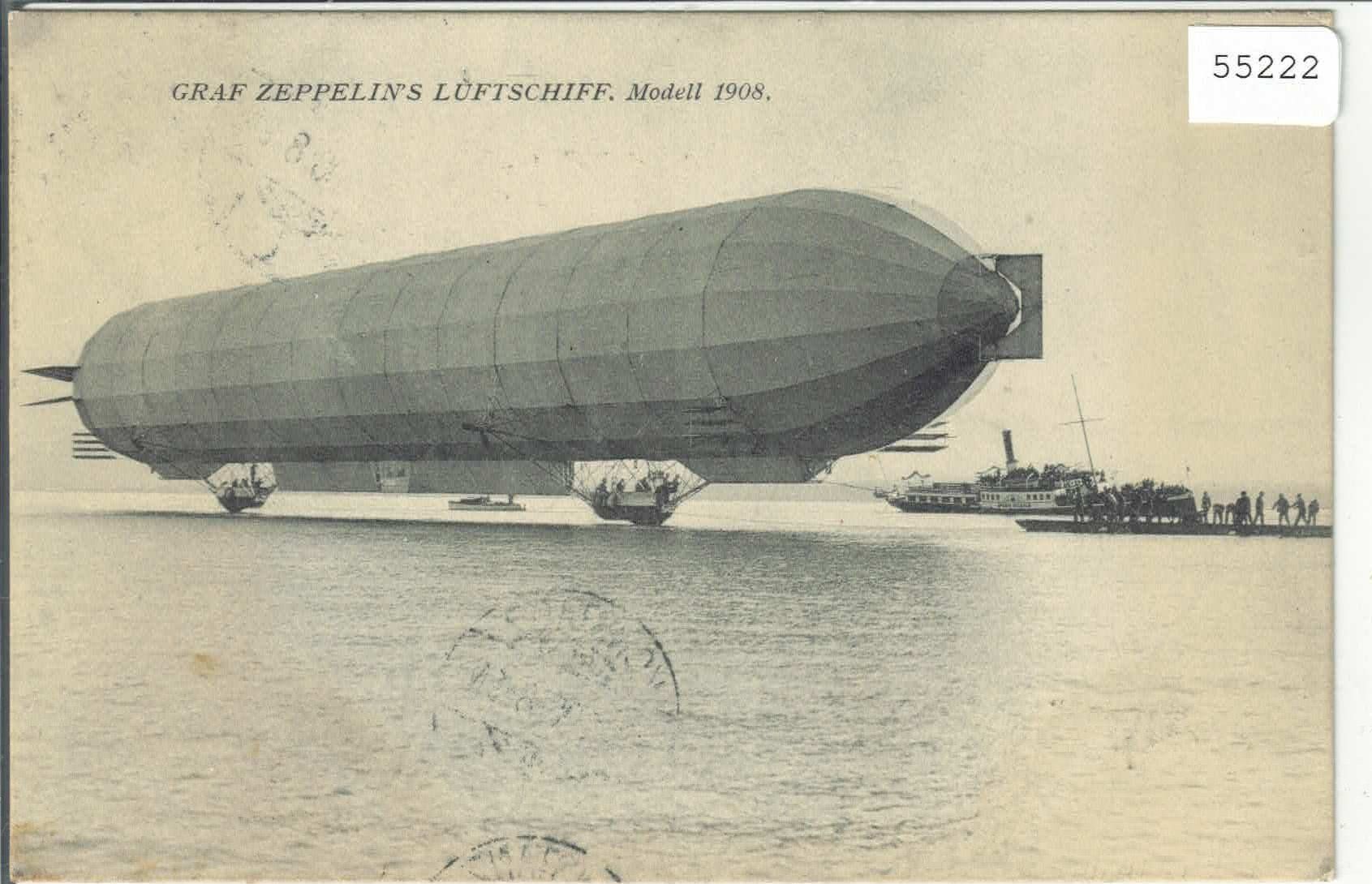 Ansichtskarten: Graf Zeppelin Luftschiff - Model 1908 – Gebraucht aus Ettingen von Kartenplanet