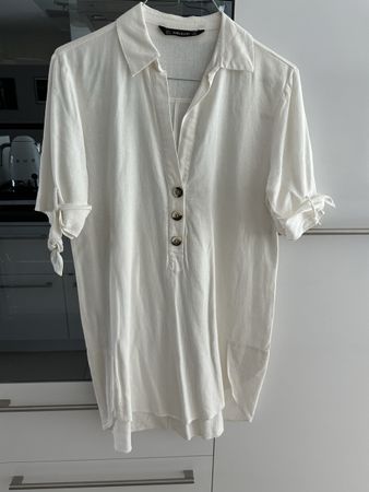 ZARA Tunika Hemd aus Leinen Gr. 38