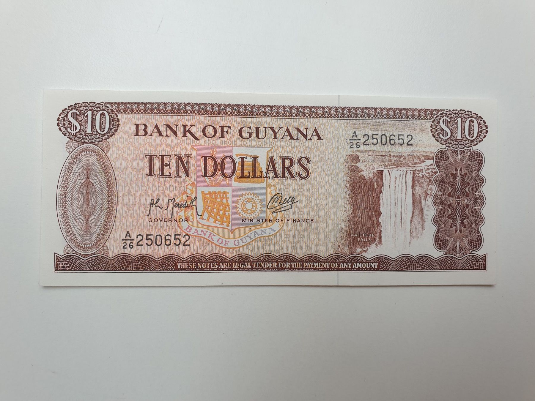 Banknoten: 🇬🇾 Guyana 10 Dollars 1992 UNC - Bauxite mining – Gebraucht aus Chavannes-Renens von silverismoney