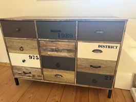 Kommode mit 3 Schubladen und 3 Türen im Vintage-Stil