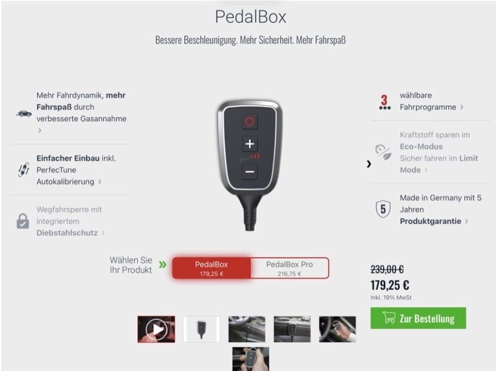Tutti pezzi di ricambio auto: Gaspedaltuning DTE System für VW T Roc R – Usato da St.Moritz venduto da fseidensticker 1