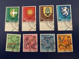 Briefmarken Helvetia Pro Juventute , 8 Stück, Top Zus...