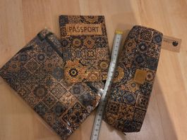 NEU schönes Set aus Kork Notitzbuch / Portmonait/ Etuit