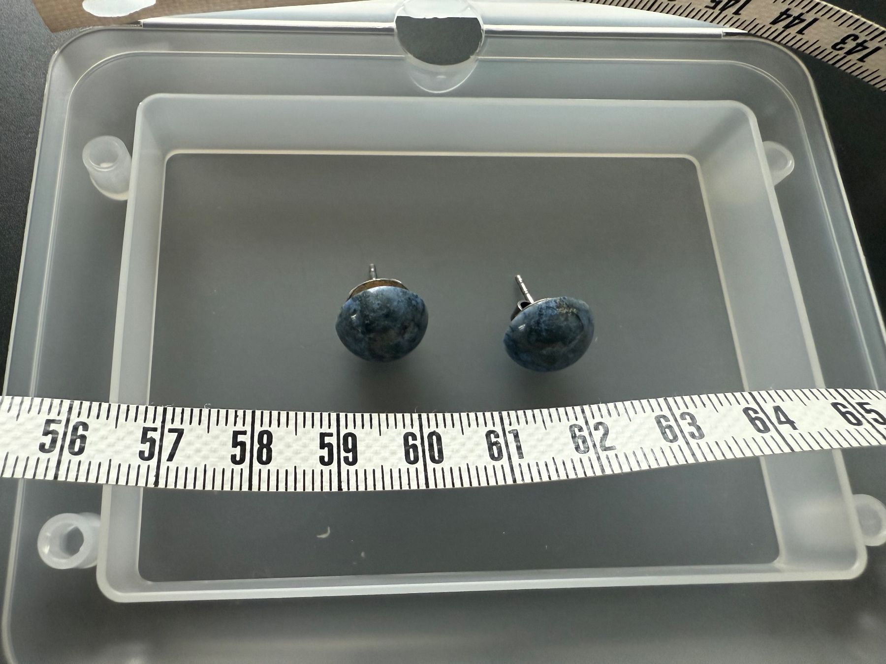Orecchini pendenti & Orecchini a lobo: Blaue Ohrstecker aus Dumortierit, Silberfassung – Nuovo (secondo la descrizione) da Zollikon venduto da dorean 3