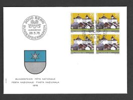 CH FDC Pro Patria  Viereblock 1976