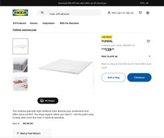 IKEA TUDDAL Mattress topper 140x200cm