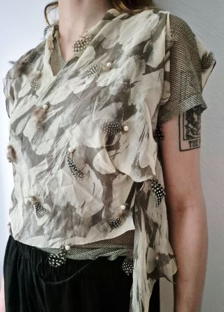 BODY SEIDE S 36 MIT PERLEN FEDERN EDEL , TOP ZU ROCK HOSE
