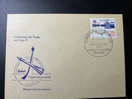 DDR Sonderstempel für Kosmonaut Jähn Morgenröthe 1988 (R625)