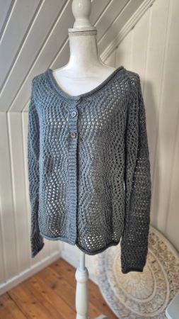 NILE   🩶  crochet cardigan dunkelgrau 🩶   Grösse XL