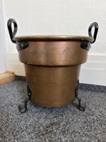 Kupfer Topf mit Henkeln und Fussen antik