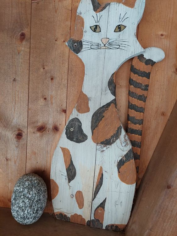 4er Set Katzen Wanddekoration - Bohemian Holzdéko Für Wohnzimmer & Büro