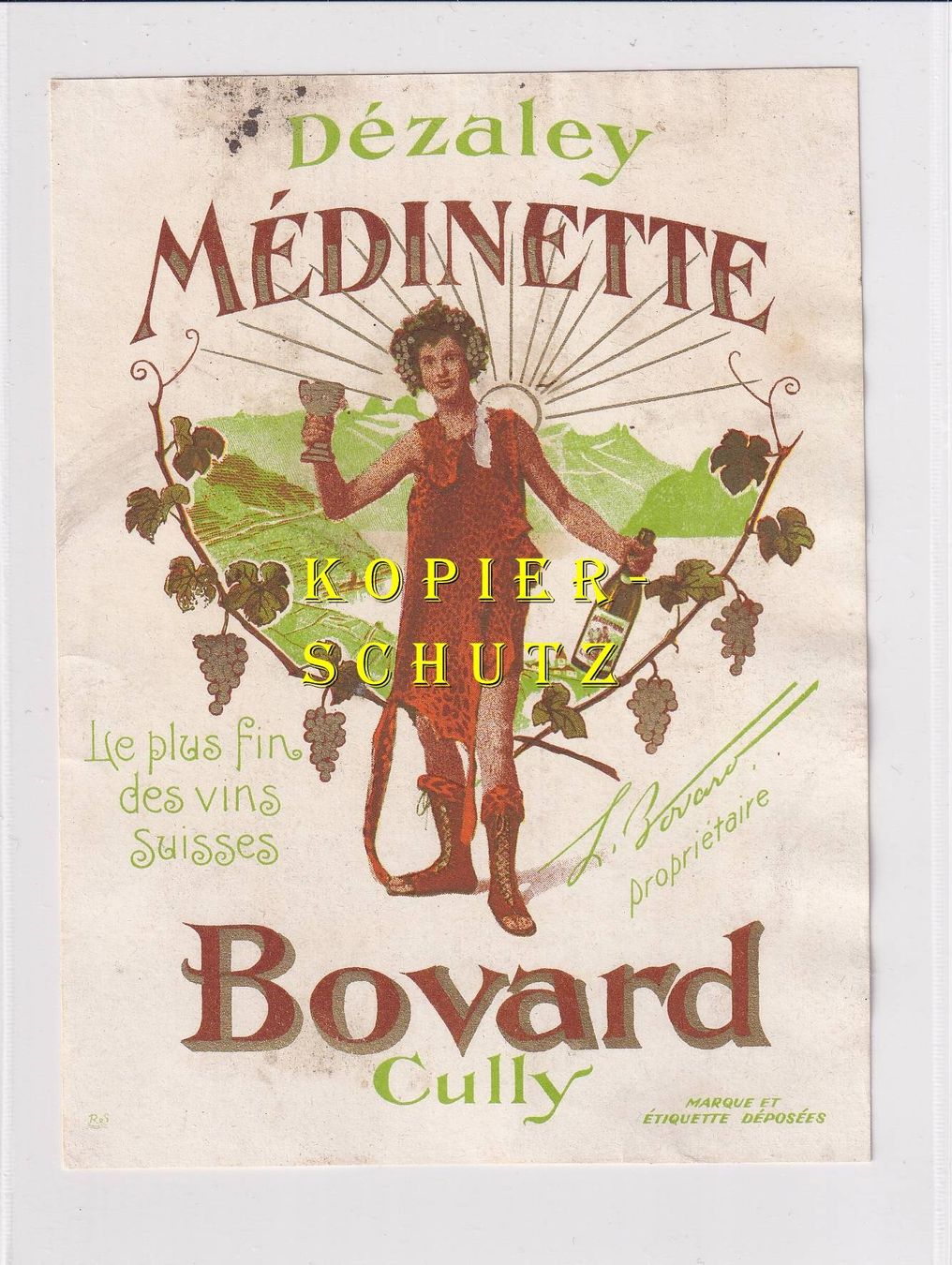 Papiere: Etikette - Dézaley "Médinette" (Bovard) /bd – Gebraucht aus Hombrechtikon von Rudolf07
