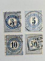 Portomarken weisses Papier, Lot gestempelt