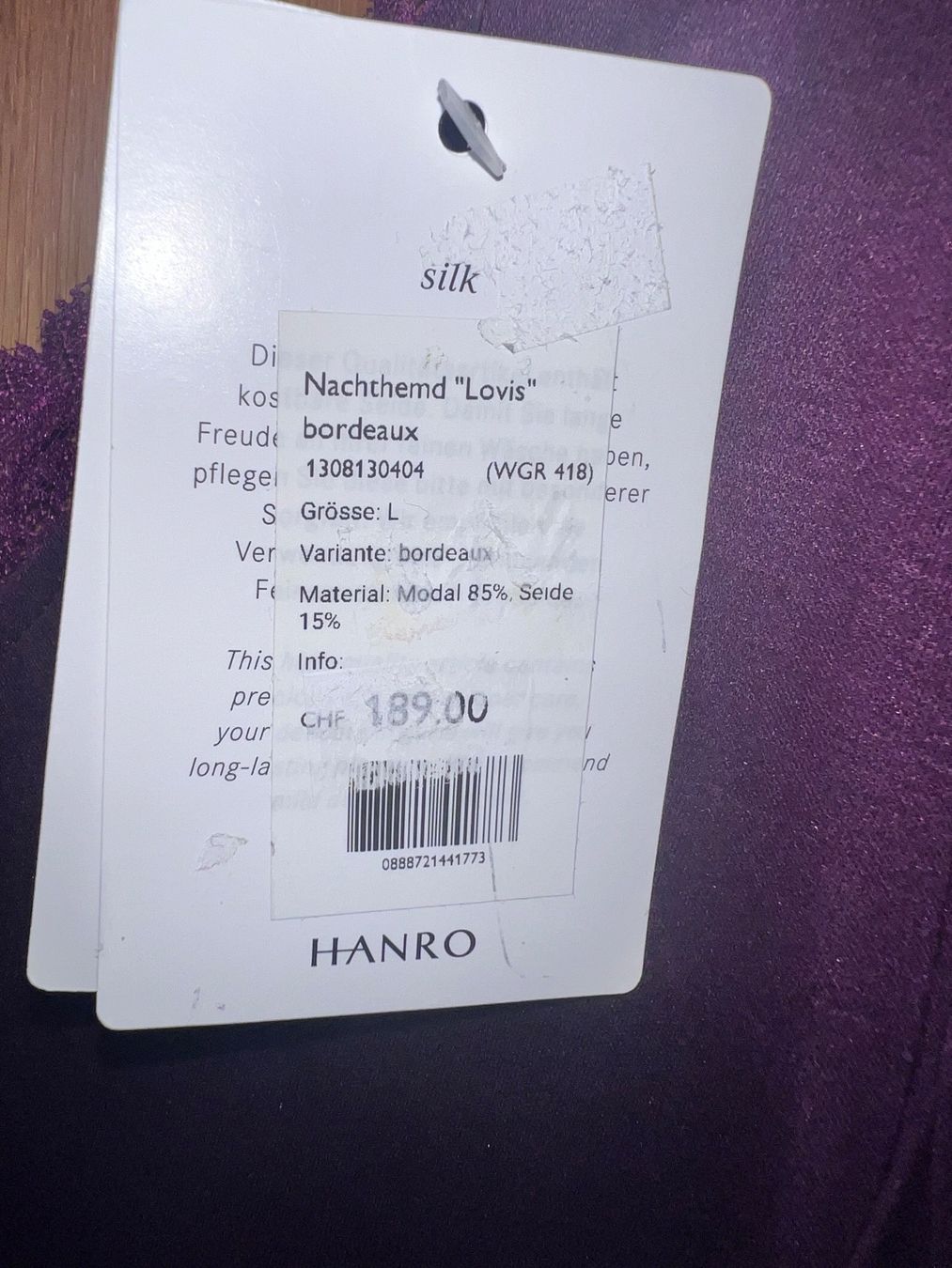 Hanro Negligees & Pigiami: Nachthemd HANRO Modal Seide L neu – Nuovo (secondo la descrizione) da Dornach venduto da samuti 3