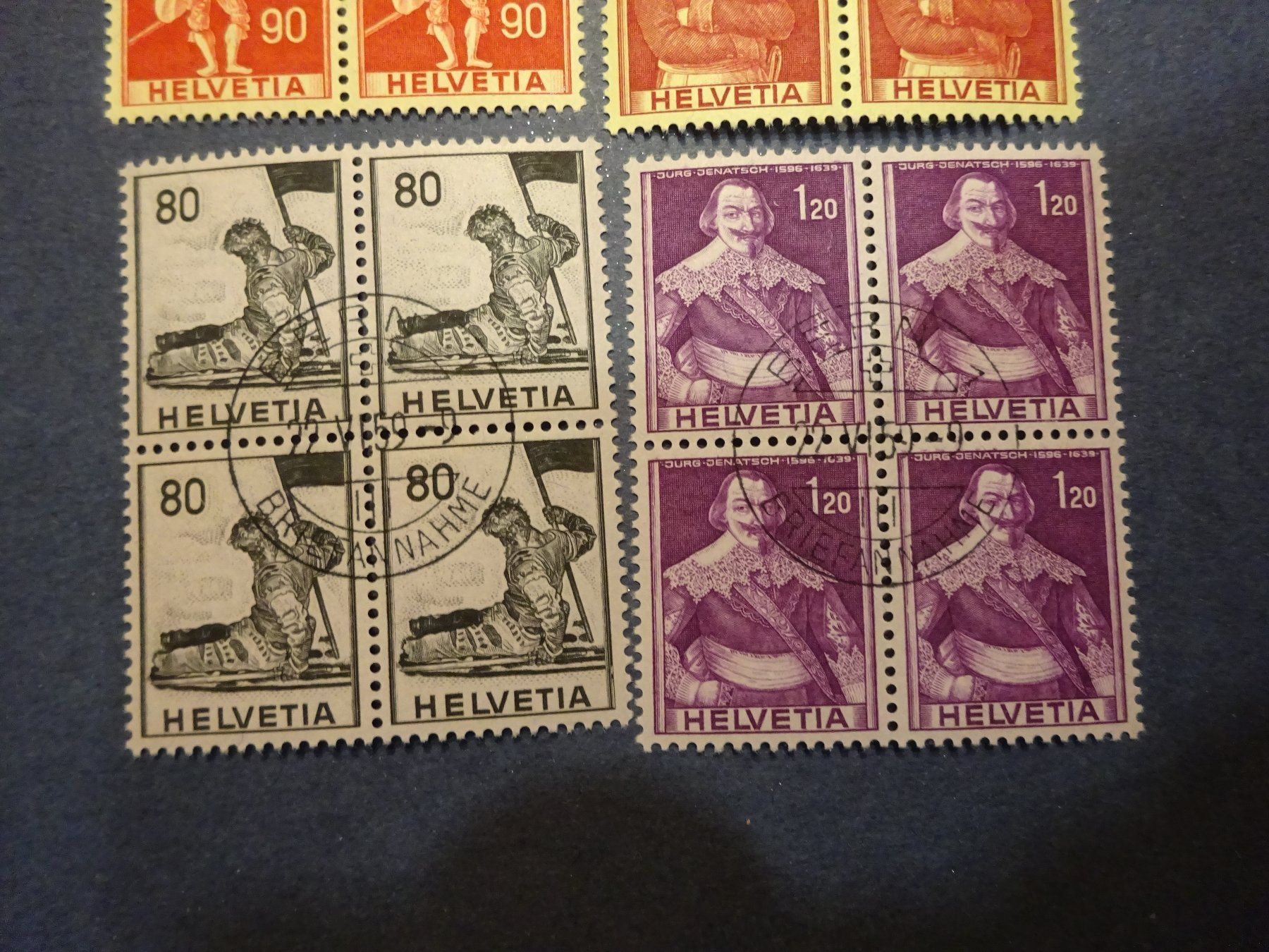 Tutti i francobolli: 1958 - 1959  4er Block mit Zentrumstempel – Usato da Appenzell-Steinegg venduto da adi1975 5