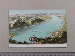 Lac Léman, Vogelschaukarte, Montreux, Clarens, Vevey, Cully