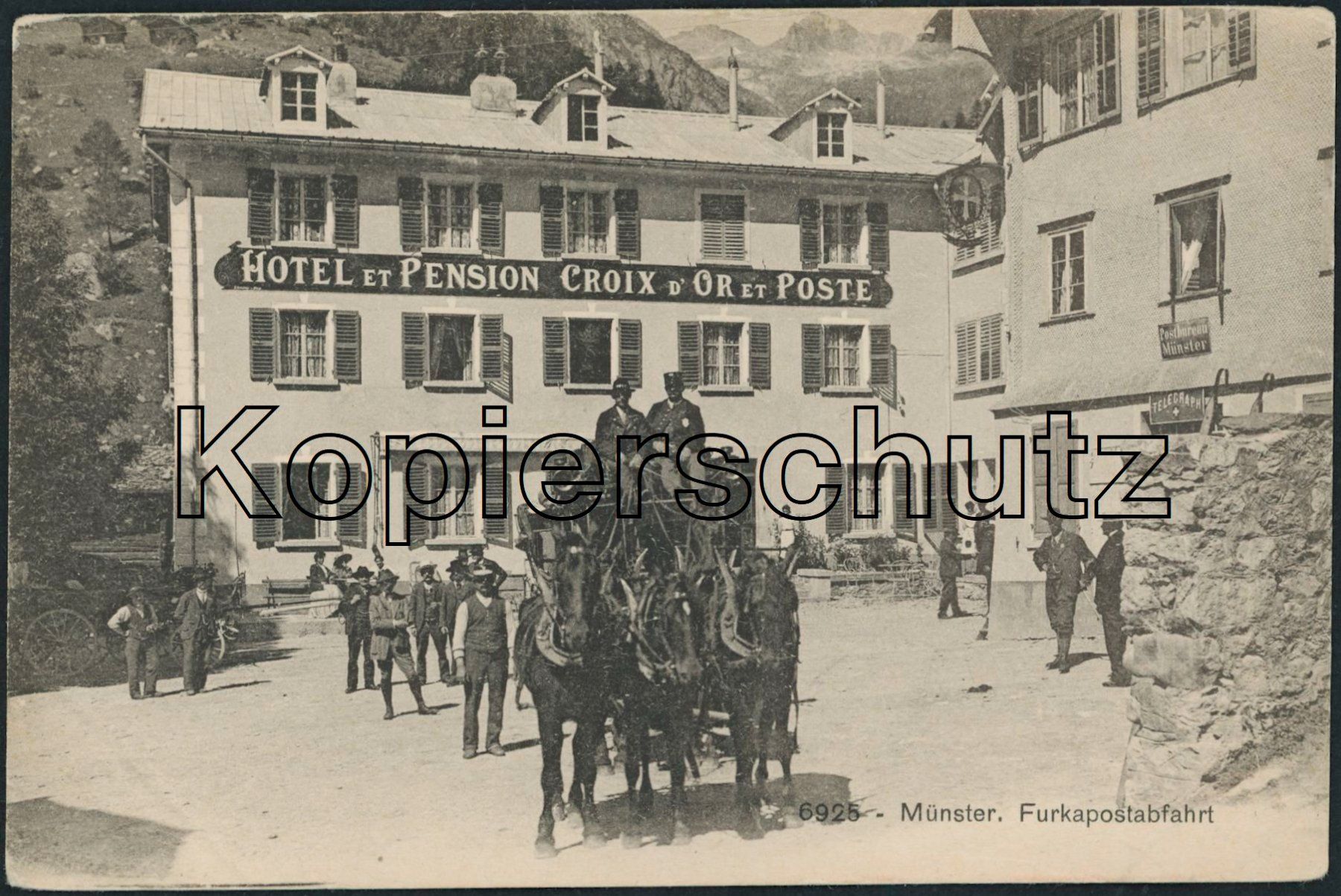 Cartoline postali: VS Münster - Post - Furka Postkutsche – Nuovo (secondo la descrizione) da Schindellegi venduto da masutka7