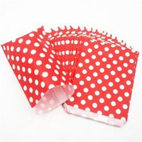 25x NEUE Papiertüte rot-weiss Polka dot - 80773