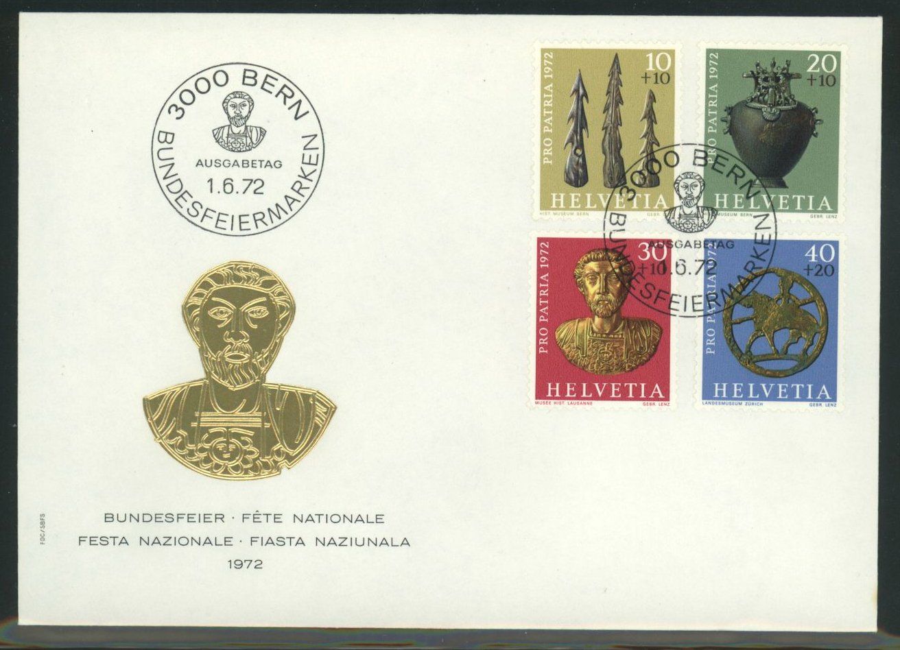 Tutti i francobolli: 1972, Pro Patria, FDC (1) – Usato da Willisau venduto da Vollstempel