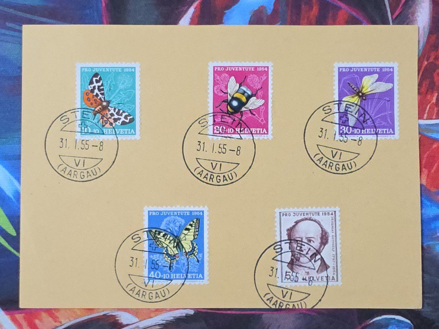Alle Briefmarken: CL33 Document + Timbre Suisse 1955 – Gebraucht aus Cousset von Patrick_Collections