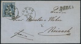 AG Bözen - Stabstempel - Brugg - Sitzende Helvetia - Brief