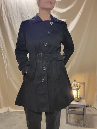Trench-coat chaud noir élégant, idéal pour l'automne! 44
