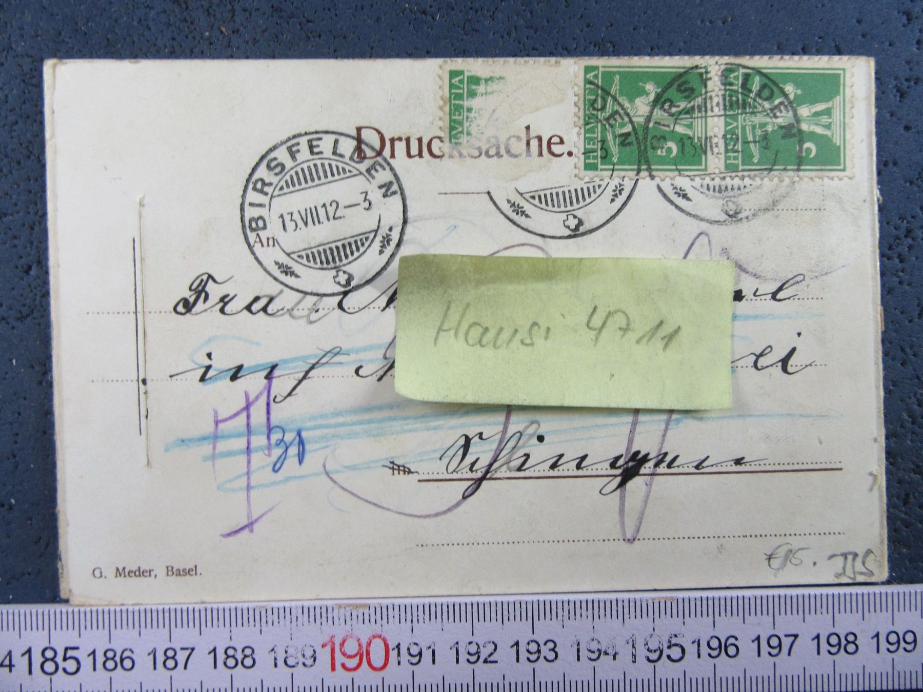 Cartoline postali: GRUSS AUS BASEL 1912 DOPPEL-AK-BS – Usato da Ettingen venduto da Hausi4711 2