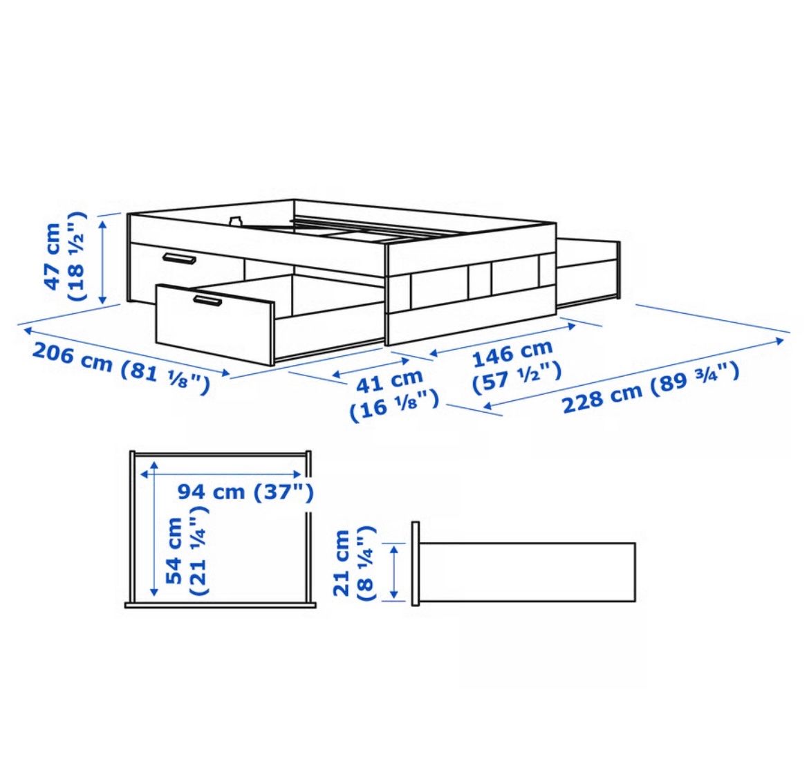 Ikea Letti: Bett Ikea Brimnes 140x200 – Usato da Liebefeld venduto da man_zkl7 2