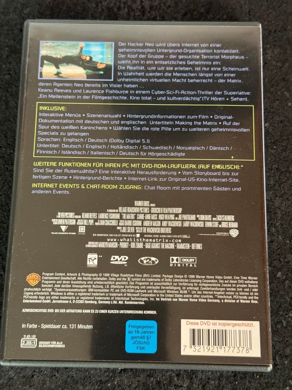 Alle DVDs: MATRIX DVD EN/DE Keanu Reeves  Laurence Fishburne – Gebraucht aus Fribourg von tschjoly 1