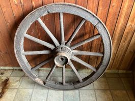 Altes Holzwagenrad Durchmesser ca. 89 cm