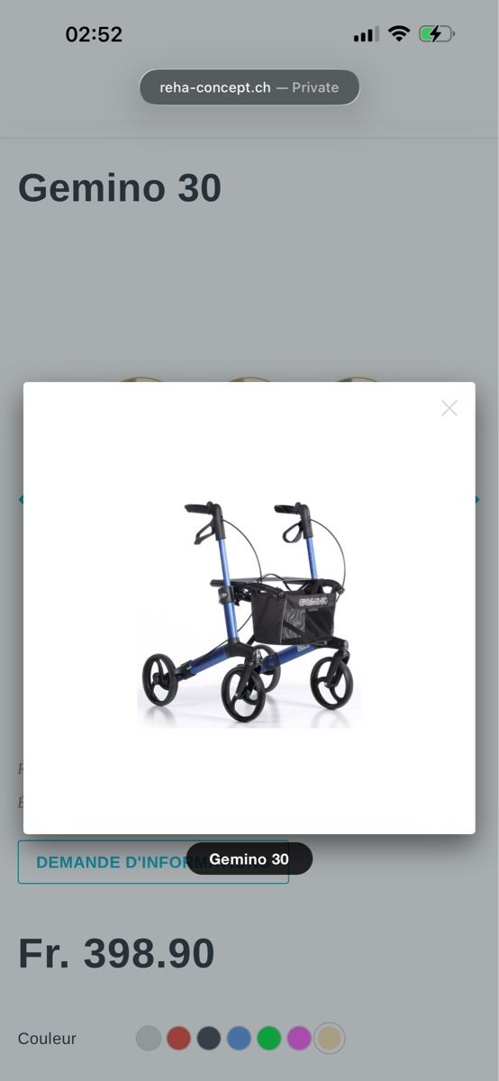 Ausili per la deambulazione: Déambulateur Gemino 30, rollator en aluminium – Nuovo (secondo la descrizione) da Martigny venduto da Mvoide 4