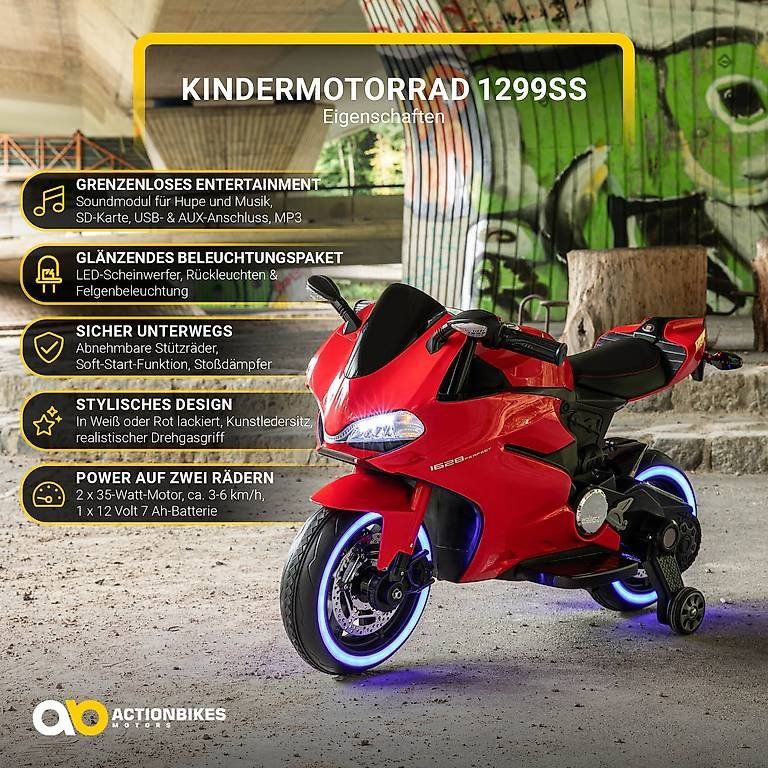 Veicoli per bambini: Kindermotorrad 1299SS, Elektromotorrad, Soft-Start – Nuovo e nell'imballaggio originale da Cham venduto da G-Money_swiss 1