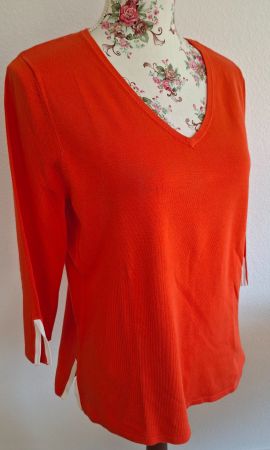 Oranger Damen-Pulli, Gr.36, 3/4 Arm