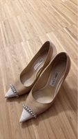 Elegante Jimmy Choo Pumps, Grösse 38, Beige mit Perlen