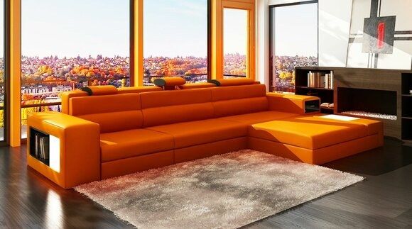 Divani: Ecksofa Ledersofa Wohnlandschaft L Form Sofa Couch Polster – Nuovo e nell'imballaggio originale da Zug venduto da jvmoebel-schweiz 7