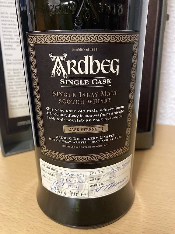 Ardbeg Spirituosen: Ardbeg Whisky Single Cask 1973 – Neu und originalverpackt aus Adliswil von Voeghi 2