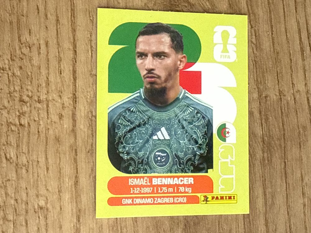 Panini FIFA World Cup 2026 Sticker: Ismaël Bennacer, ALG 8 (Gebraucht ...
