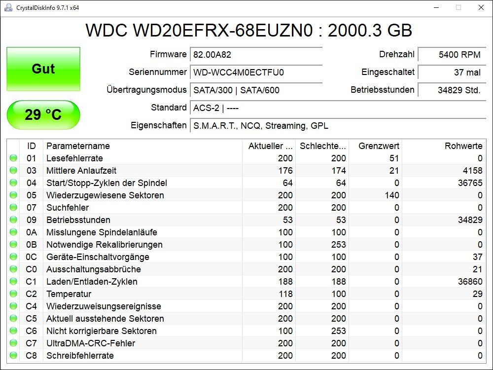Western Digital Dischi rigidi: 2.0TB (2000GB) WD20EFRX - NAS HD – Usato da Baden venduto da Rolaru 1
